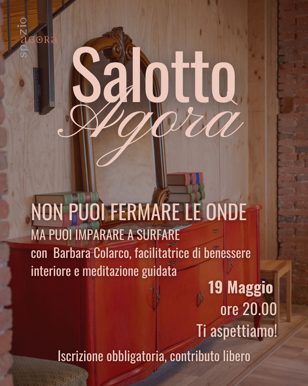 Locandina del Salotto Agorà di Maggio 2026 con Barbara Colarco